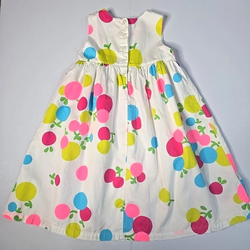 Carter's White Bubble Print Floral Waist Sleeveless‎ Dress Girls 6 Summer Preppy